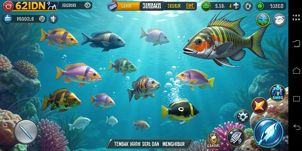 Screenshot gameplay Tembak Ikan 62IDN yang seru dan menantang.