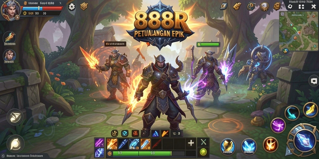 Tampilan gameplay epik di dunia 888R yang menakjubkan.