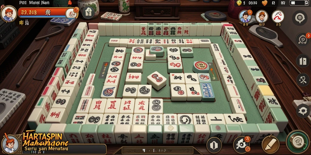 Tampilan screenshot HARTASPIN dengan gameplay Mahjong yang mendebarkan.