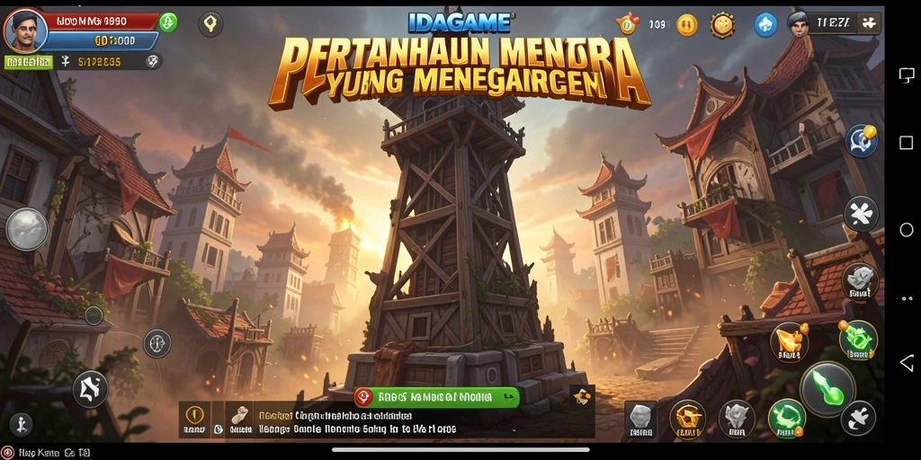 Tampilan utama gameplay IDAGAME dalam genre Tower Defense.
