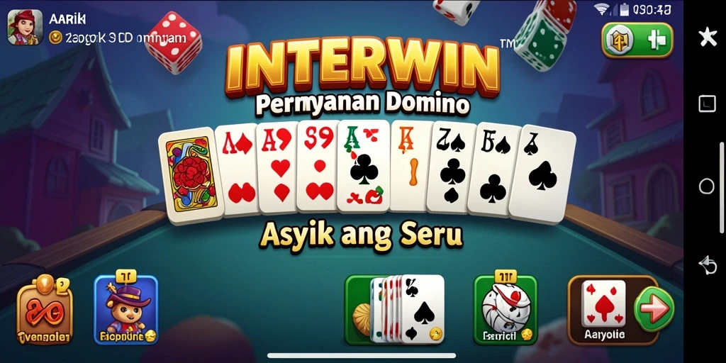 Screenshot INTERWIN menampilkan gameplay Domino yang seru dan mendebarkan.