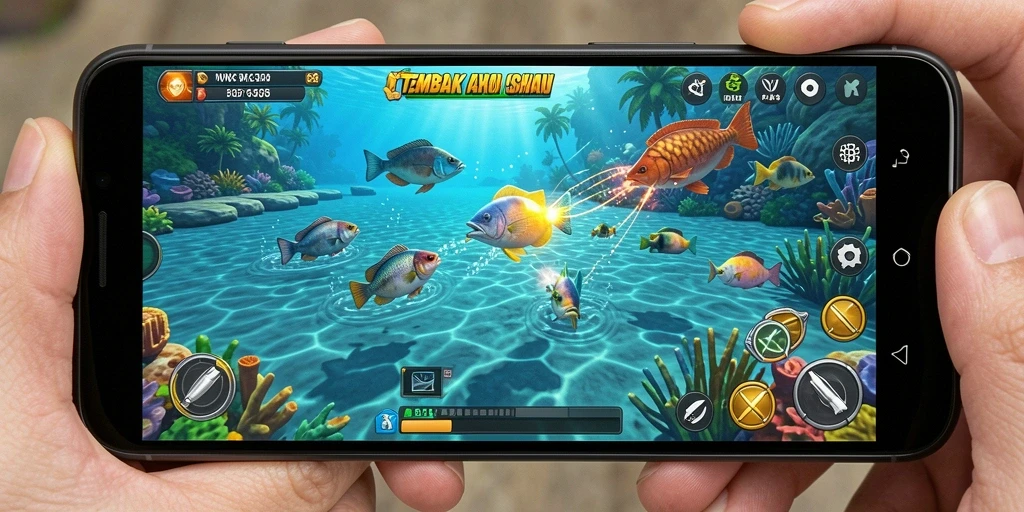 Tampilan gameplay seru saat menangkap ikan di NX303.