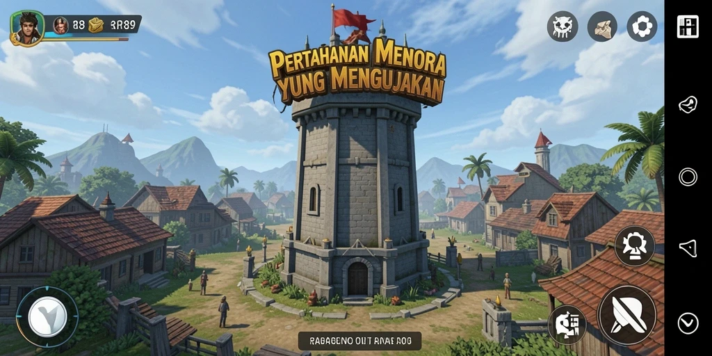 Tampilan gameplay menegangkan dari RR89 di Tower Defense.