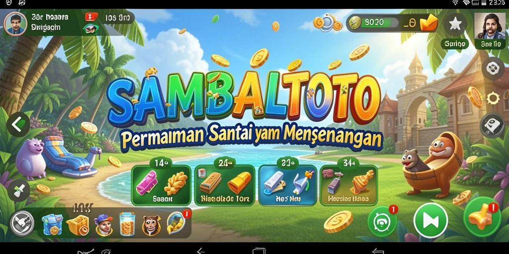 Screenshot menunjukkan gameplay seru SAMBALTOTO dengan grafis yang menarik.