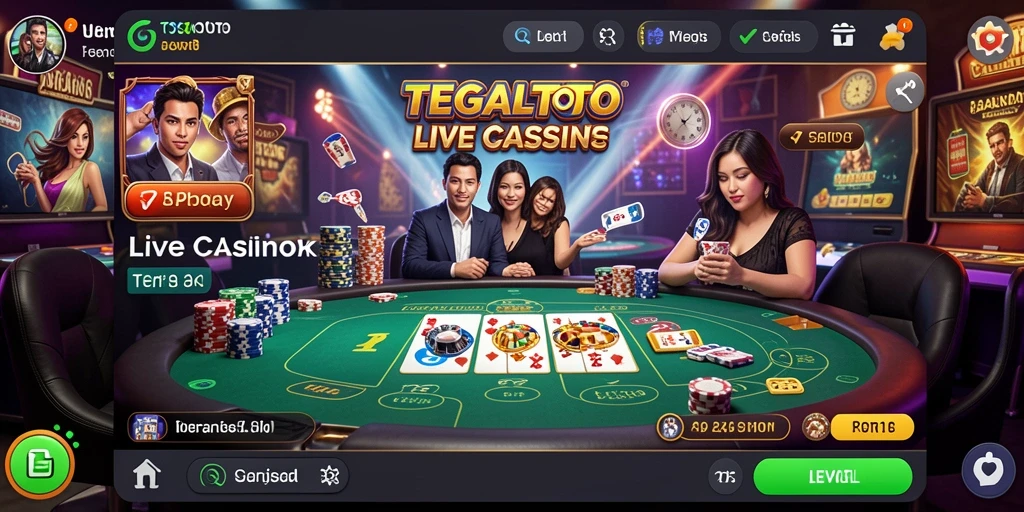 Screenshot permainan TEGALTOTO menampilkan dealer dan gameplay yang menarik.