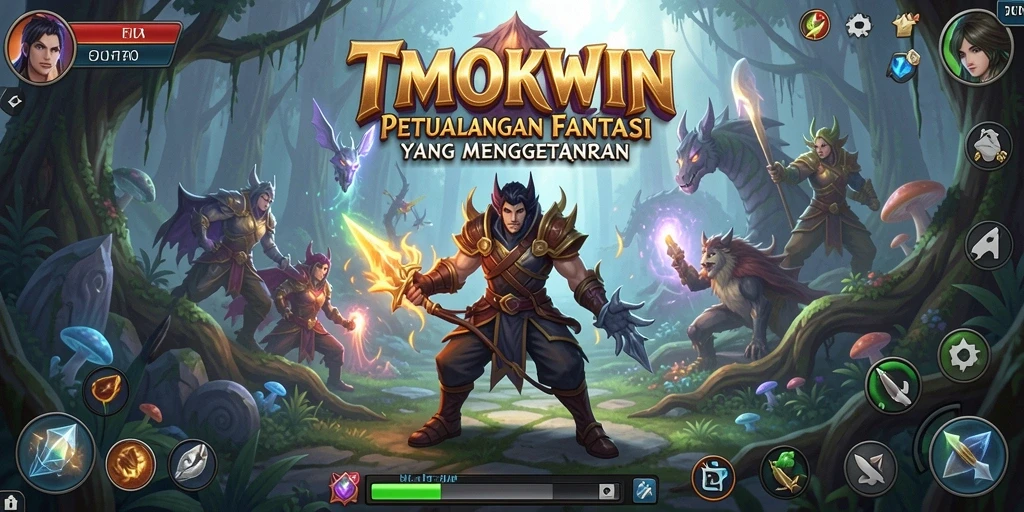 Tangkapan layar game TMOKWIN yang menunjukkan aksi pertarungan seru.