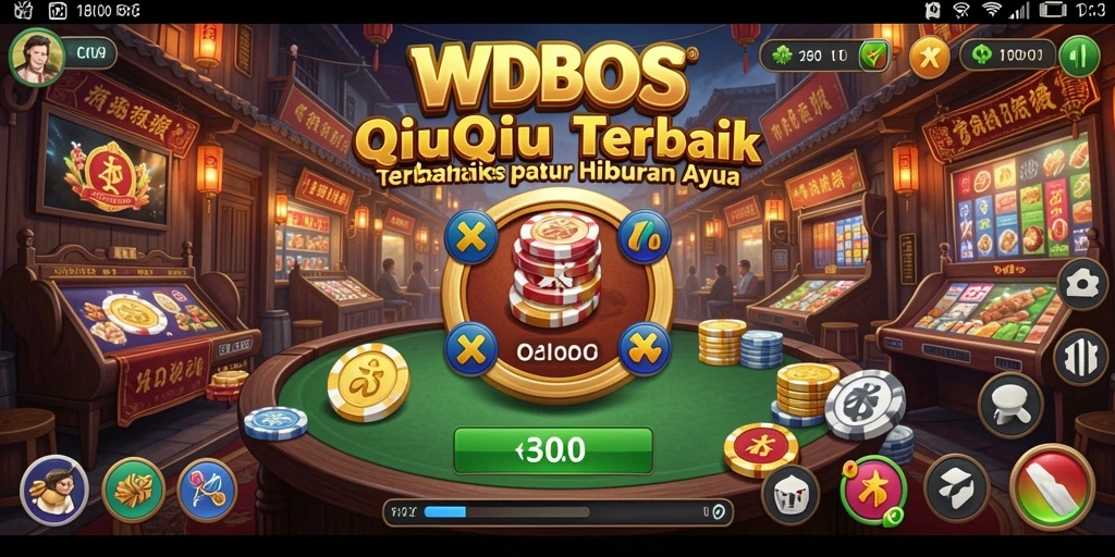 Tangkapan layar utama WDBOS yang menunjukkan permainan QiuQiu yang seru.
