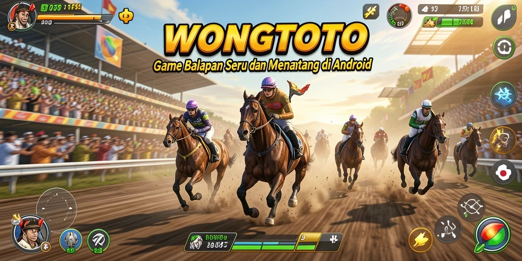Tampilan gameplay seru dari WONGTOTO saat balapan di trek menantang.